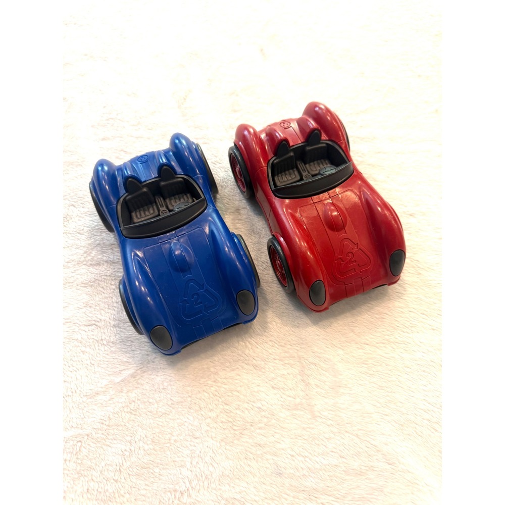 Green Toys Race Cars Red‎ Blue Recycled Plastic USA Made Eco Friendly Toy